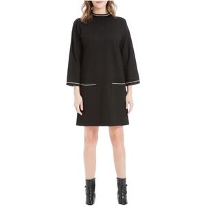 Max Studio Black‎ Dress with White Accents Medium